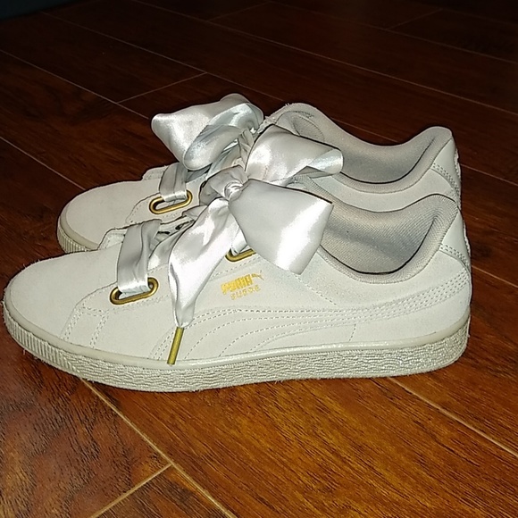 Puma Shoes - Puma suede heart sneakers